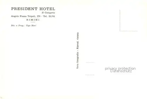 AK / Ansichtskarte Rimini President Hotel Restaurant Rimini
