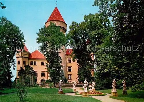AK / Ansichtskarte Konopiste_Tschechien Zamek Schloss Park Statuen Konopiste_Tschechien