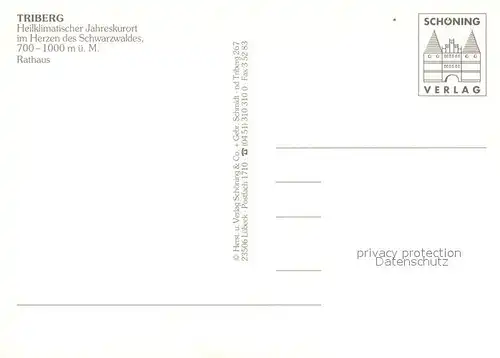 AK / Ansichtskarte Triberg_Schwarzwald Rathaus Ratssaal Chronik Triberg Schwarzwald