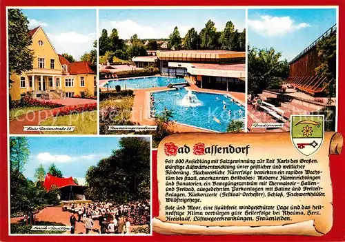 AK / Ansichtskarte Bad_Sassendorf Haus Gartenstrasse 28 Musikpavillon Gradierwerk Bad_Sassendorf