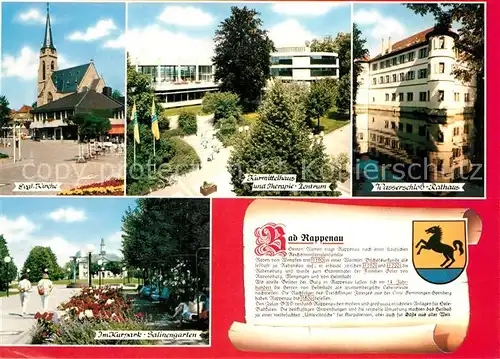 AK / Ansichtskarte Rappenau_Bad Kirche Kurmittelhaus Therapiezentrum Wasserschloss Rathaus Kurpark Rappenau_Bad