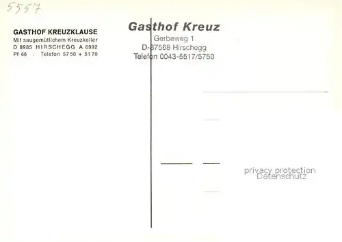 AK / Ansichtskarte Hirschegg_Kleinwalsertal_Vorarlberg Gasthof Kreuzklause Hirschegg_Kleinwalsertal