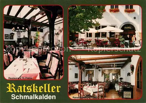AK / Ansichtskarte Schmalkalden Ratskeller Restaurant Terrasse Schmalkalden