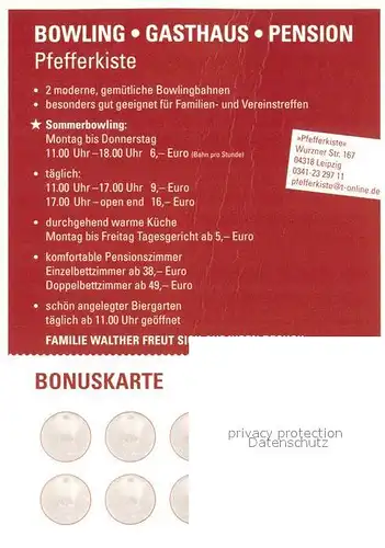 AK / Ansichtskarte Leipzig Bowling Gasthaus Pension Pfefferkiste Leipzig