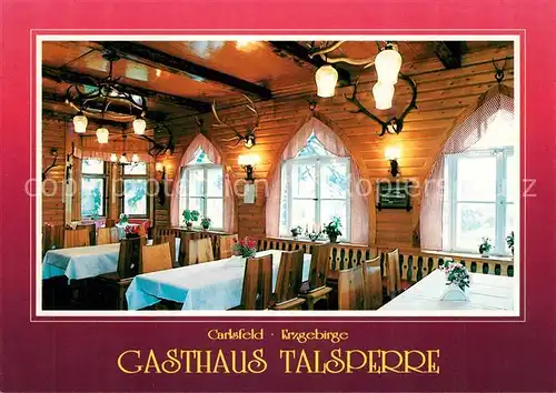 AK / Ansichtskarte Carlsfeld_Erzgebirge Gasthaus Pension Talsperre Restaurant Carlsfeld Erzgebirge