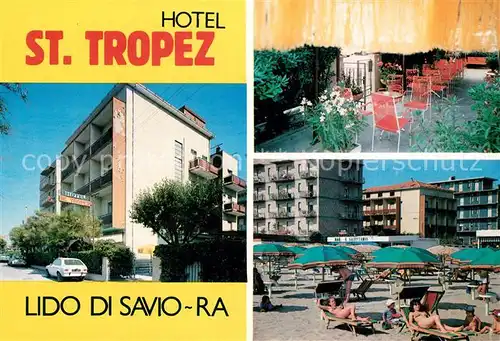 AK / Ansichtskarte Lido_di_Savio Hotel St Tropez Strand Lido_di_Savio