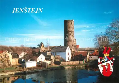 AK / Ansichtskarte Jenstejn Ansicht mit Bergfried Turm Wappen 