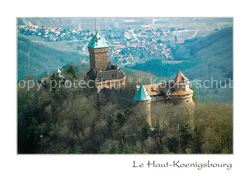 AK / Ansichtskarte Haut Koenigsbourg_Hohkoenigsburg Forteresse feodale vue aerienne Haut Koenigsbourg