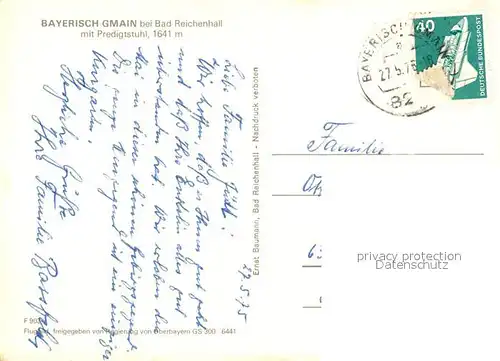 AK / Ansichtskarte Bayerisch_Gmain mit Predigtstuhl Berchtesgadener Alpen Fliegeraufnahme Bayerisch Gmain