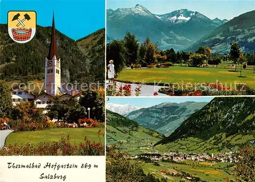 AK / Ansichtskarte Bad_Hofgastein Kurpark Kirche Alpenpanorama Bad_Hofgastein