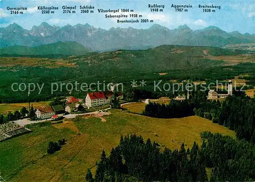 AK / Ansichtskarte Hohenpeissenberg Alpenpanorama Fliegeraufnahme Hohenpeissenberg