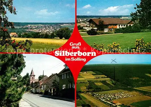 AK / Ansichtskarte Silberborn Landschaftspanorama Ortsmotiv mit Kirche Fliegeraufnahme Silberborn
