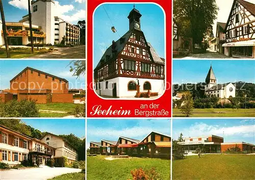 AK / Ansichtskarte Seeheim Jugenheim Teilansichten Kurort Fachwerkhaus Kirche Schule Seeheim Jugenheim
