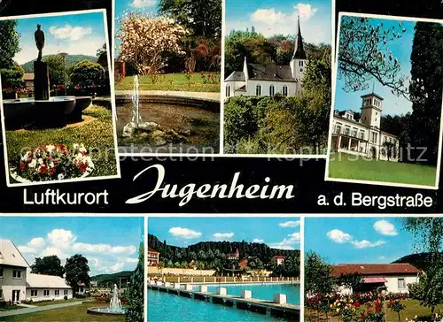 AK / Ansichtskarte Jugenheim_Seeheim Jugenheim Teilansichten Luftkurort Brunnen Kirche Freibad Jugenheim