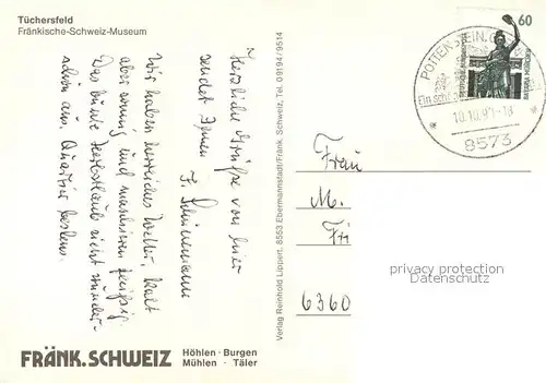 AK / Ansichtskarte Tuechersfeld Fraenkische Schweiz Museum Felsen Tuechersfeld