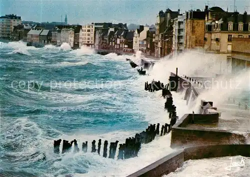 AK / Ansichtskarte Saint Malo_Ille et Vilaine_Bretagne Tempete d equinoxe sur la plage du Sillon Sturm Brandung Saint Malo_Ille et Vilaine