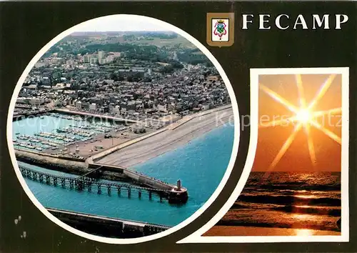 AK / Ansichtskarte Fecamp Port vue aerienne Coucher de soleil Hafen Sonnenuntergang Fecamp