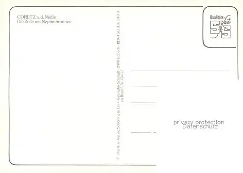 AK / Ansichtskarte Goerlitz_Sachsen Die Zeile mit Neptunbrunnen Goerlitz Sachsen