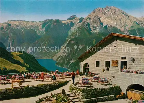 AK / Ansichtskarte Kehlsteinhaus Blick auf Steinernes Meer Koenigssee und Watzmann Berchtesgadener Alpen Kehlsteinhaus
