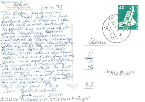 AK / Ansichtskarte Dangast_Nordseebad Meerwasser Quellenbad Dangast_Nordseebad