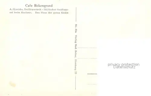 AK / Ansichtskarte Bad_Bramstedt Kurhaus Cafe Birkengrund  Bad_Bramstedt