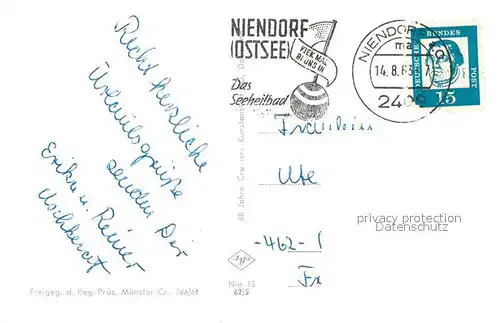 AK / Ansichtskarte Niendorf_Ostseebad Fliegeraufnahme Strand Niendorf_Ostseebad