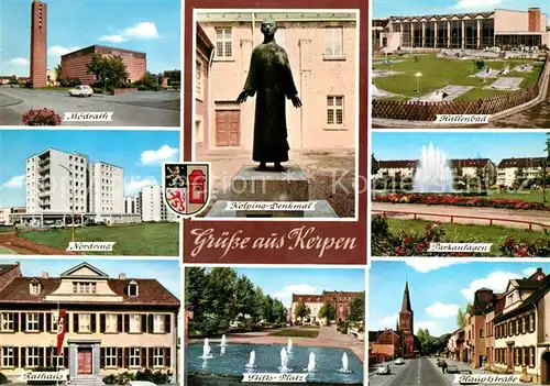 AK / Ansichtskarte Kerpen_Rheinland Modrath Kolping Denkmal Hallenbad Stifts Platz Hauptstrasse Kerpen_Rheinland