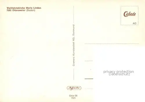 AK / Ansichtskarte Ottersweier Wallfahrtskirche Maria Linden Ottersweier