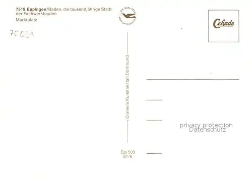 AK / Ansichtskarte Eppingen Marktplatz Fachwerk Eppingen