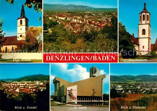 AK / Ansichtskarte Denzlingen Kirche Storchenturm Glottertal Kandel St. Jakob Denzlingen