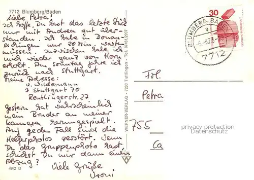 AK / Ansichtskarte Blumberg_Baden Kirche Blumberg_Baden