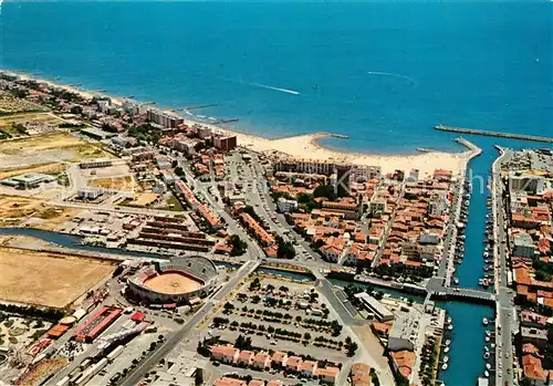 AK / Ansichtskarte Palavas les Flots_Herault Fliegeraufnahme Hafen Strand Palavas les Flots_Herault