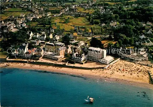 AK / Ansichtskarte Treboul_Douarnenez Fliegeraufnahme mit Strand Treboul Douarnenez