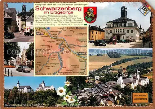 AK / Ansichtskarte Schwarzenberg_Erzgebirge Schloss Kirche  Schwarzenberg Erzgebirge