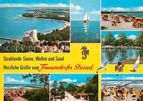 AK / Ansichtskarte Timmendorfer_Strand Fliegeraufnahme Segelboot Strand Timmendorfer_Strand