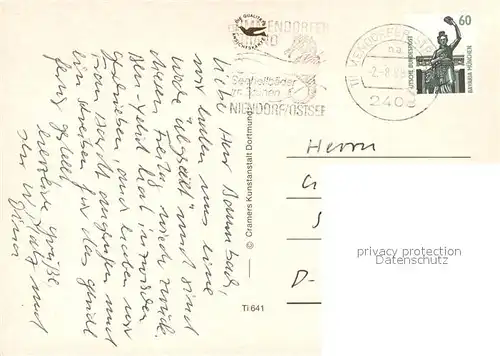 AK / Ansichtskarte Timmendorfer_Strand Segelboot Strand Tennishalle Timmendorfer_Strand