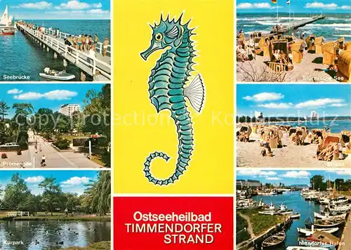 AK / Ansichtskarte Timmendorfer_Strand Seebruecke Promenade Kurpark Timmendorfer_Strand