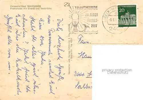 AK / Ansichtskarte Travemuende_Ostseebad Promenade Strand Seebruecke Travemuende_Ostseebad