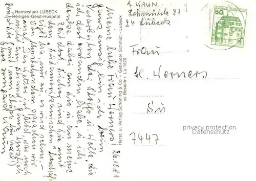 AK / Ansichtskarte Luebeck Heiligen Geist Hospital Luebeck