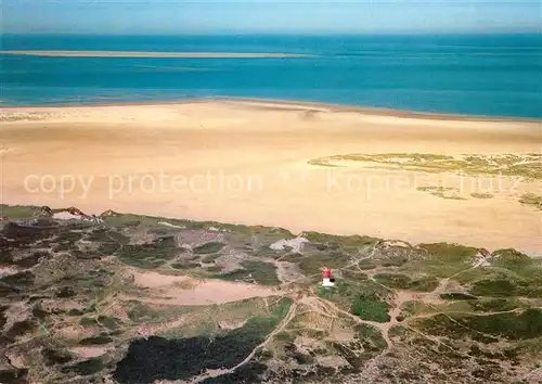 AK / Ansichtskarte Insel_Amrum Fliegeraufnahme mit Duenen und Kniepsand am Quermarkenfeuer Insel Amrum