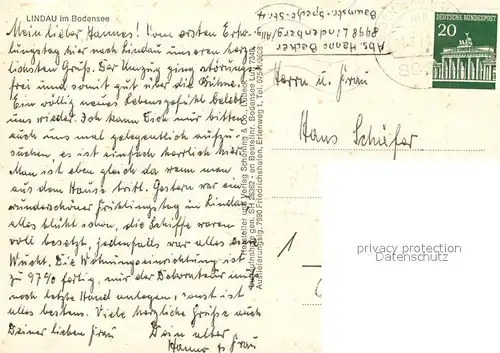 AK / Ansichtskarte Lindau_Bodensee Fliegeraufnahme Lindau Bodensee