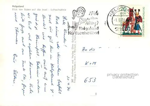 AK / Ansichtskarte Helgoland Fliegeraufnahme Helgoland