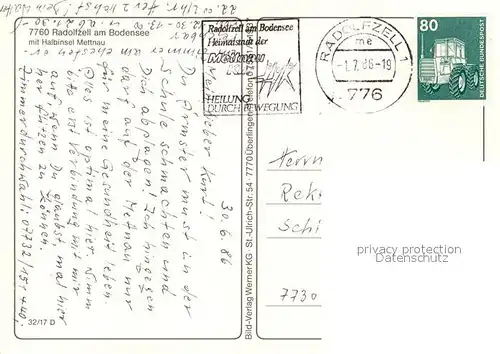 AK / Ansichtskarte Radolfzell_Bodensee Fliegeraufnahme mit Halbinsel Mettnau Radolfzell Bodensee