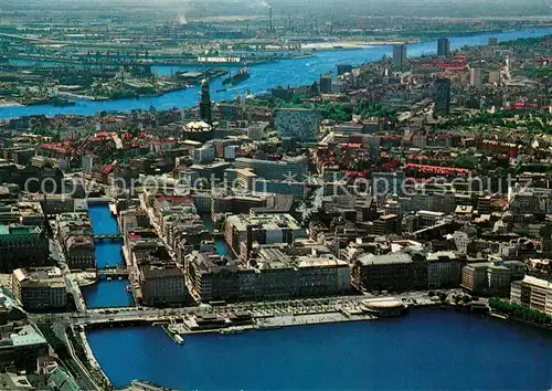 AK / Ansichtskarte Hamburg Jungfernstieg Elbeblick Fliegeraufnahme Hamburg