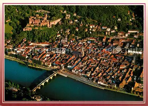 AK / Ansichtskarte Heidelberg_Neckar Fliegeraufnahme mit Schloss Heidelberg Neckar
