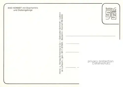 AK / Ansichtskarte Bad_Honnef Fliegeraufnahme mit Drachenfels und Siebengebirge Bad_Honnef