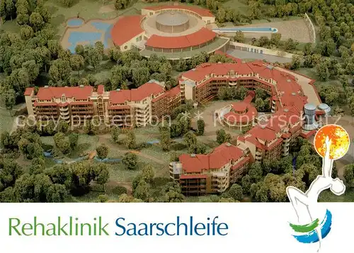 AK / Ansichtskarte Orscholz Rehaklinik Saarschleife Fliegeraufnahme Orscholz