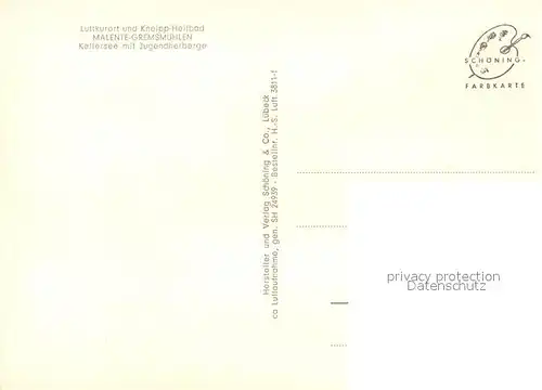 AK / Ansichtskarte Malente Gremsmuehlen Fliegeraufnahme mit Kellersee und Jugendherberge Malente Gremsmuehlen