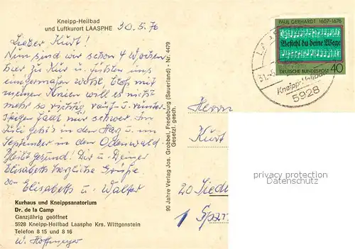 AK / Ansichtskarte Bad_Laasphe Fliegeraufnahme Bad_Laasphe