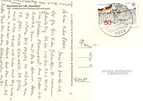 AK / Ansichtskarte Rothaus_Grafenhausen Ferienheim der LZB Tannenhof Rothaus Grafenhausen